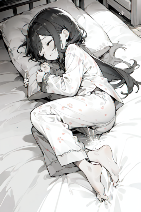 イメージとしてはこんな感じです。仰向けじゃなくて横向きで丸くなっ