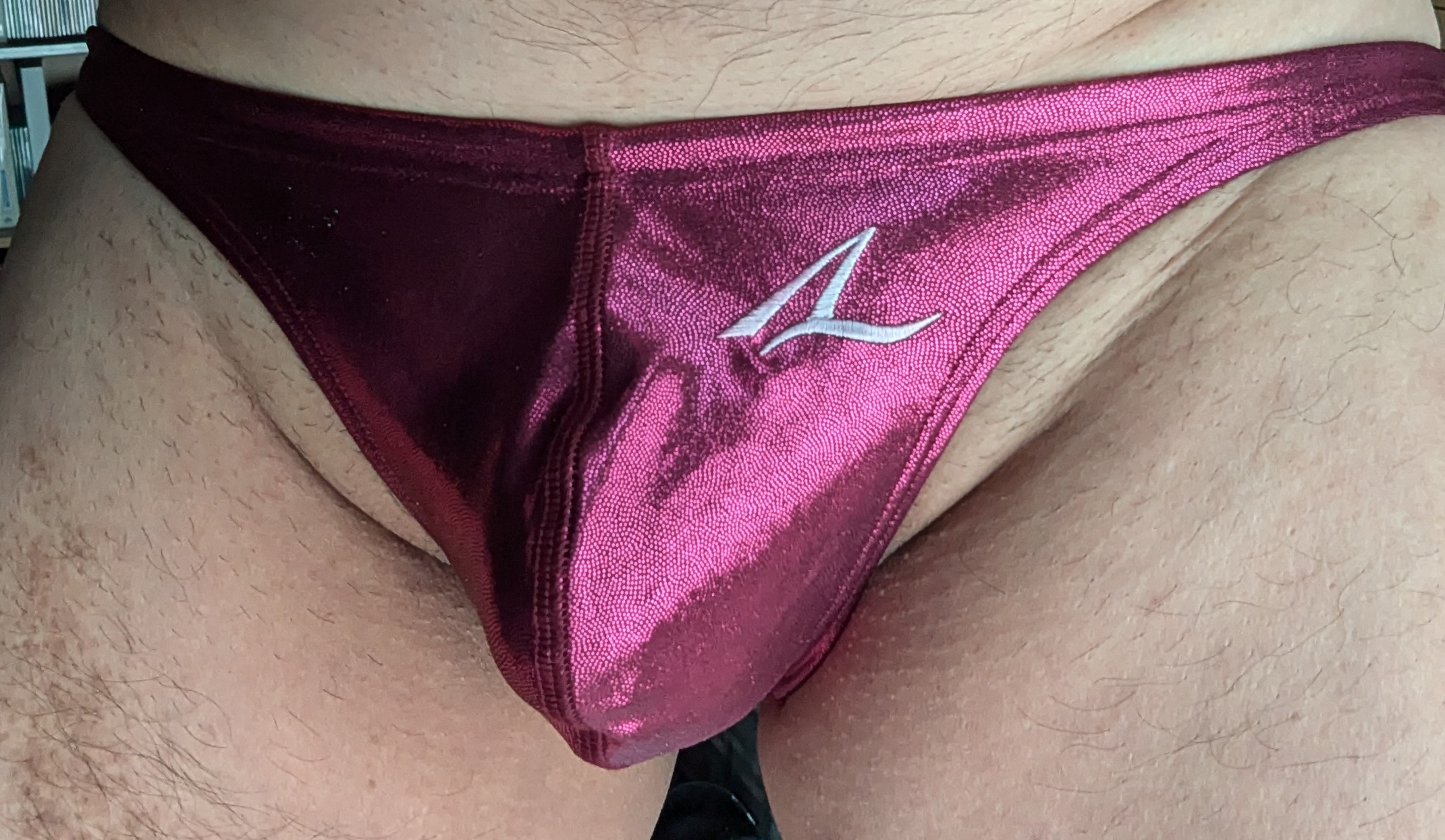 aquxメタリックパープル水着