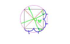 長さに関しては 対角線の交点を中心にした円を描けば そろえられま