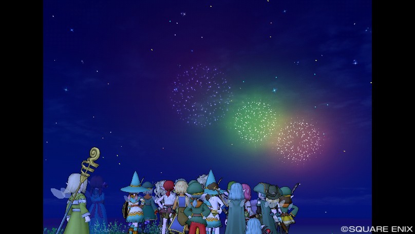 星空と花火がきれいですね