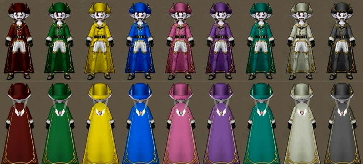 ロングマントのカラー一覧もあげとこう。