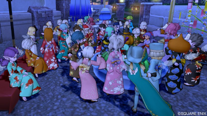 集会前の祭りも時間切れで終了！  ちょっと休憩して椅子に座るエル