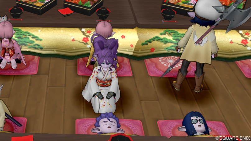 よっぱらいを懐抱する女将さん的な