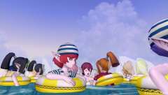 海だー泳ぐぞー＾＾  今年は遂に浮き輪も！ ジャンプボタンでクル