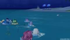 お次は浮き輪でぷかぷかパタプラくんの所へ！