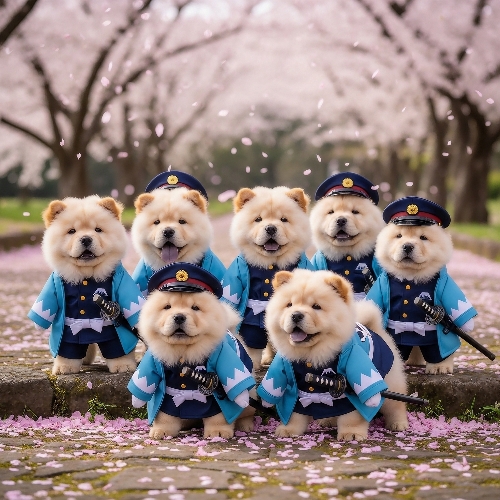 桜吹雪バージョン。 体勢と法被の色（新撰組の浅葱色） を合わせる