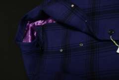 【紫バーバリーチェックコート】 羊毛100%のコート。 ぱっと見