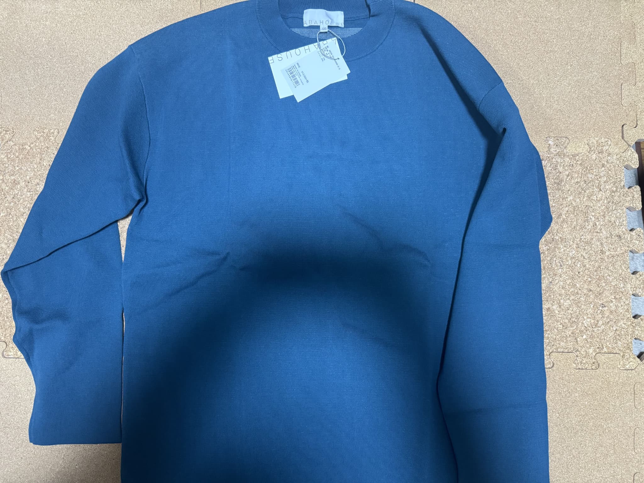 ③コットンプルオーバーニット  14,300円  ブルー  厚手