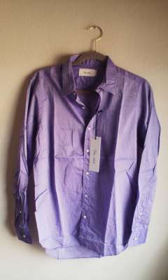 紫のシャツ 13650 日本製 ○ blue workのシャツ 