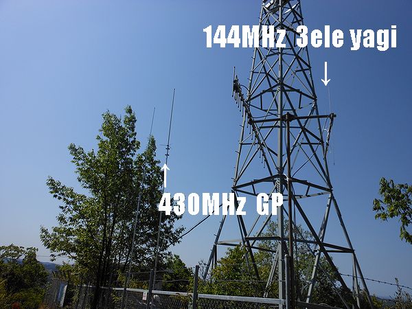 当日のアンテナ設置状況 144GP、430GP、144MHz3e