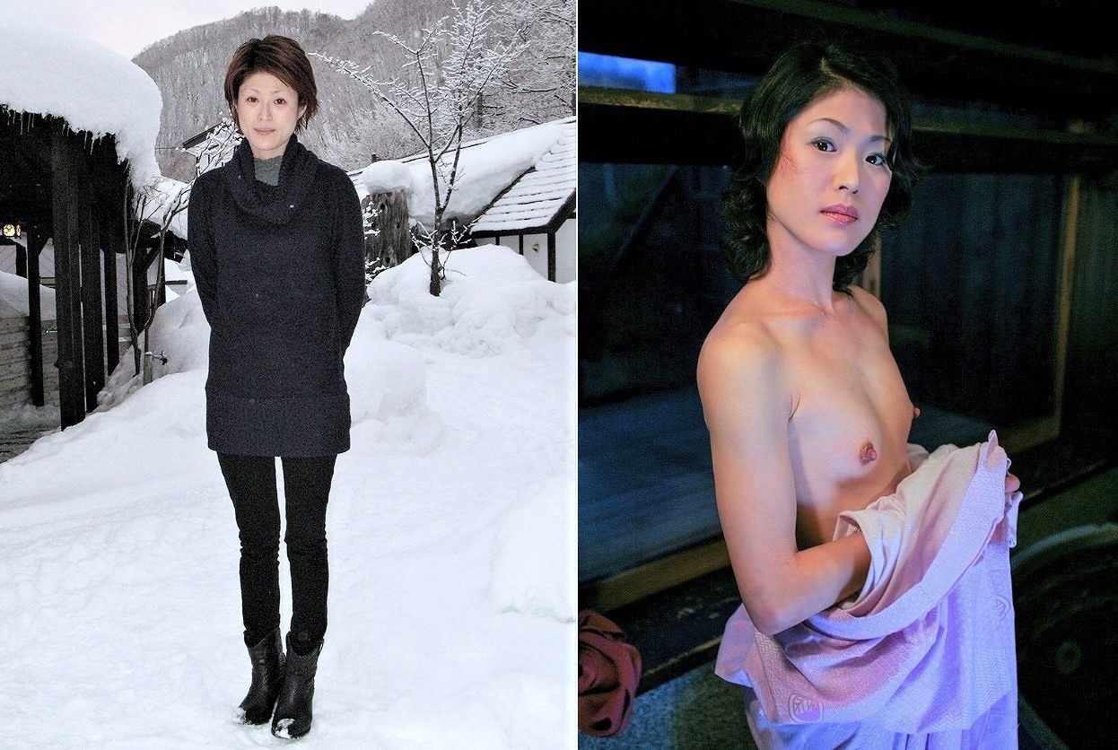 雪景色の中で「きよら」さん。