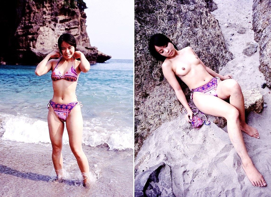 ビキニ姿を披露する「なつき」さん