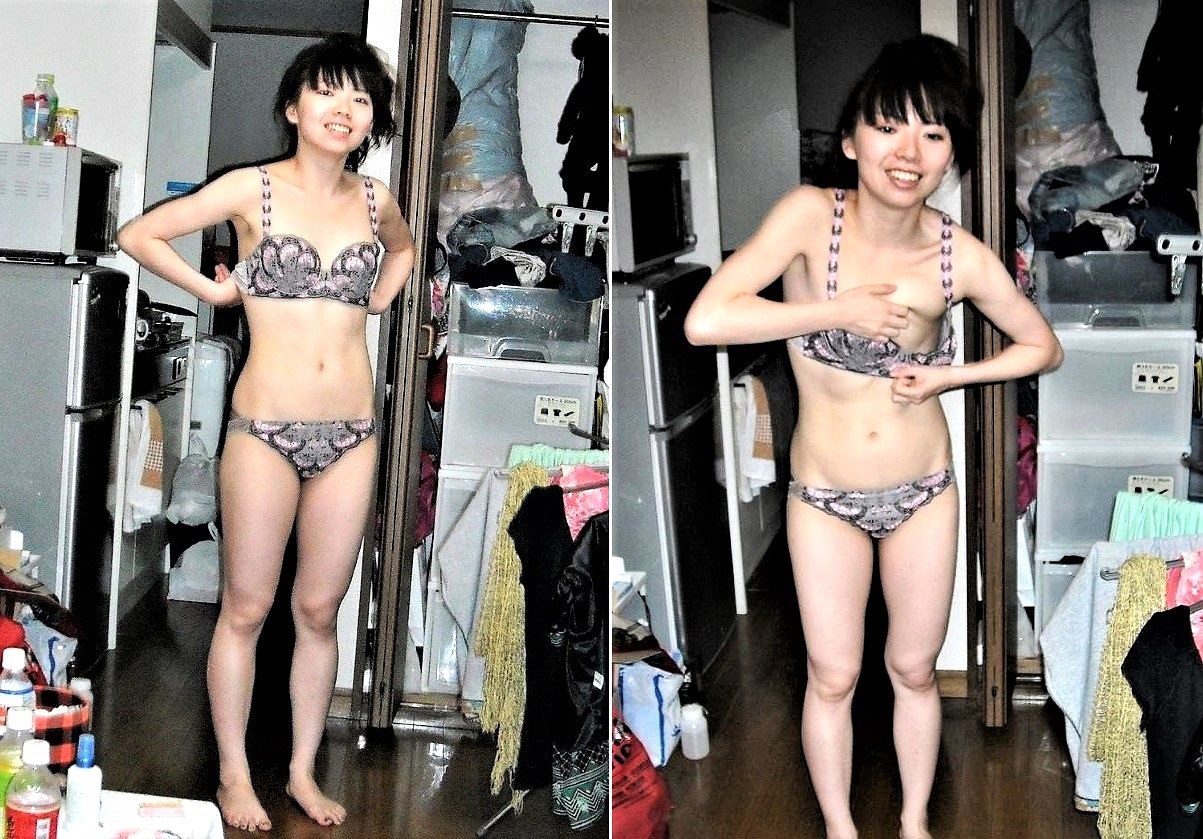 下着姿の「千恵」さん。