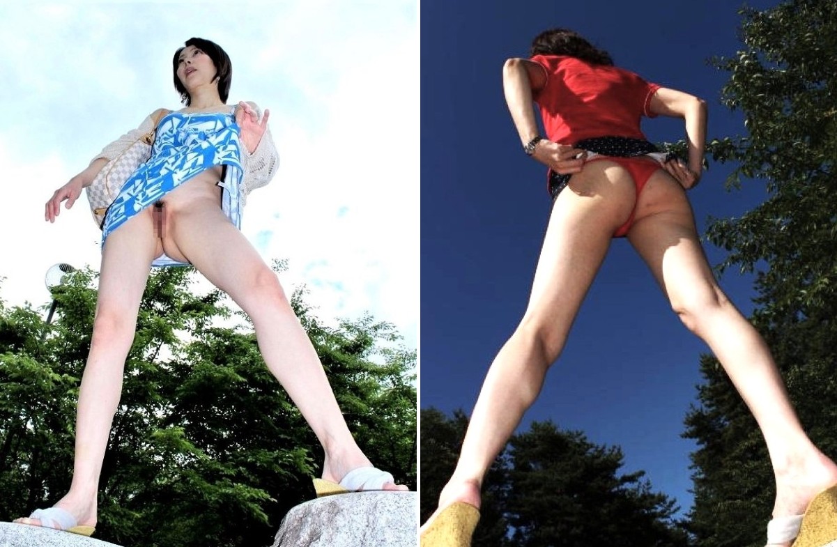 下から見上げる「レイコ」さん。