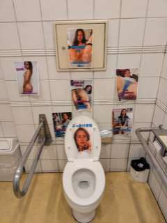 妻、ひろみです。 自分も嫁をトイレに貼ってもらいました。 便器の