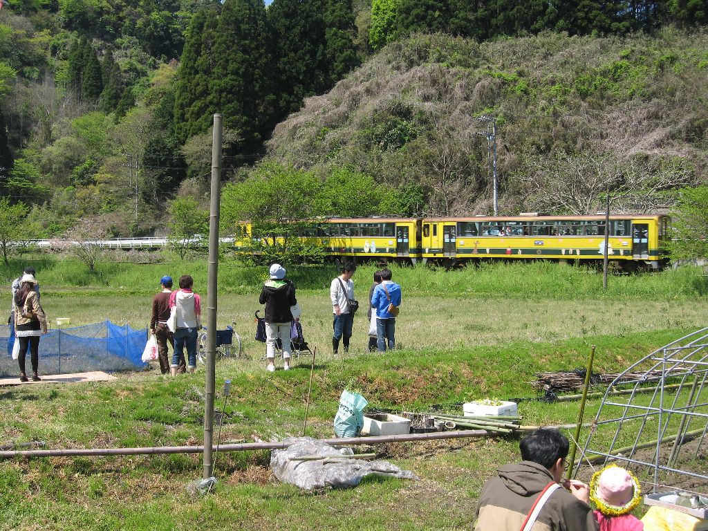 いすみ鉄道 １時間に１本ぐらいしかないのに 偶然通りがかった。