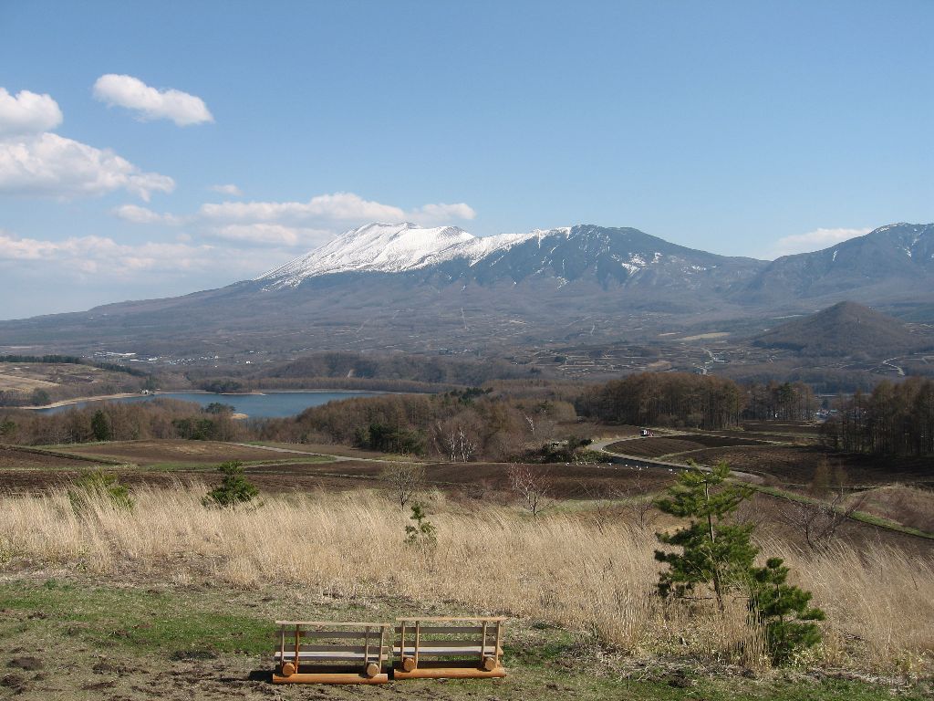 丘からの景色。 結構絶景。 なんだか、「キャベツ畑の中心で妻に愛