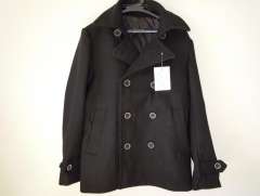 黒Pコート  普通のよくあるPコート 毛56% ポリエステル29