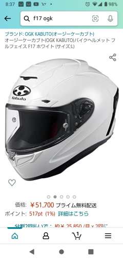 ところで OGK KABUTO からF17というヘルメットが販売