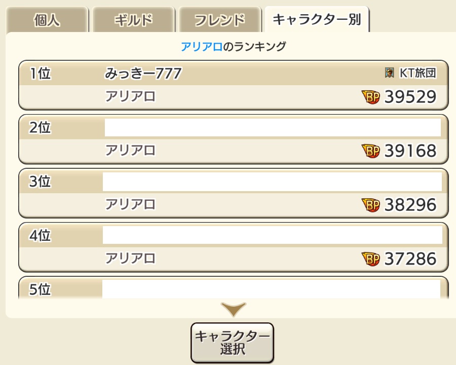 どれどれ パシャ！！ １位だったよ～ｗ まぁアリアロ上げるなら今