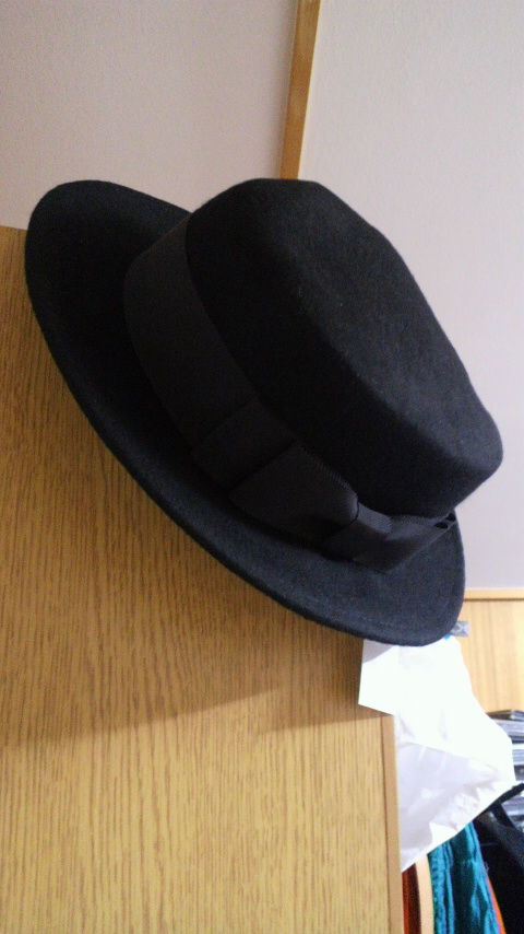 ○grace hats リボンハット 黒 7140 かぶってみた