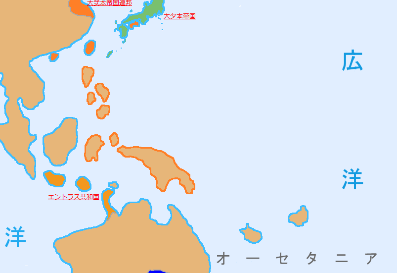 オレンジ線で囲まれた島々を領土申請いたします