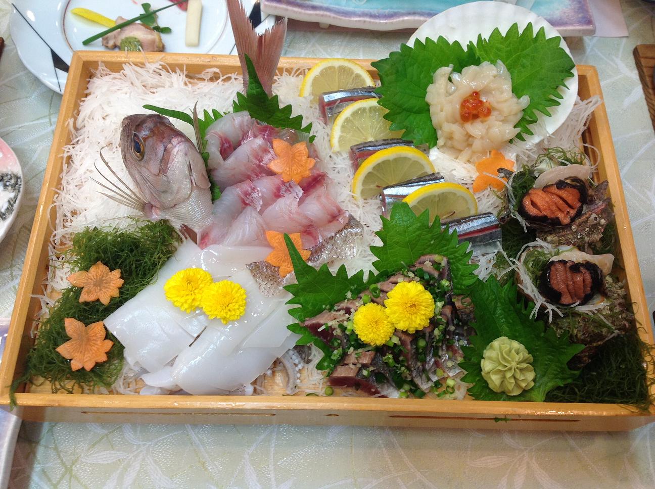 とある日のお夕飯の一部。というか旅行先で食べたお刺身