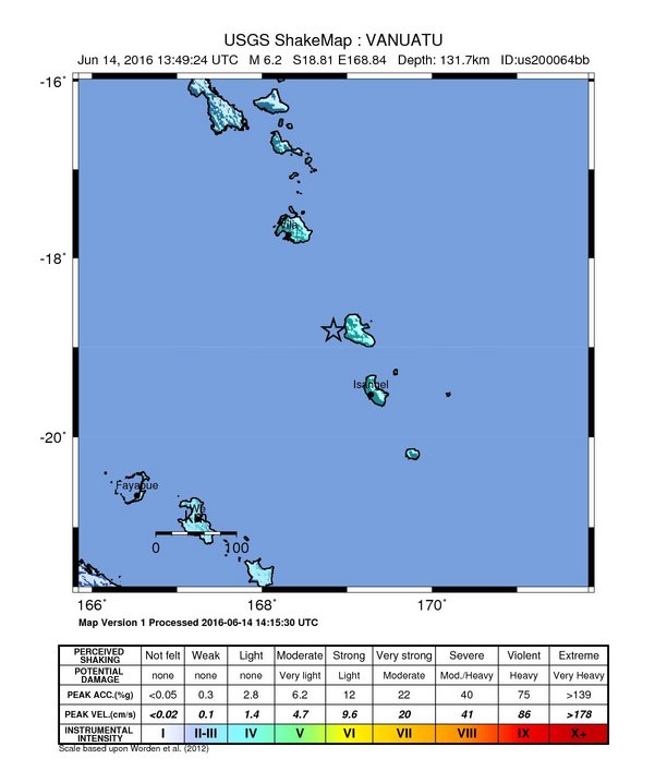 ＵＳＧＳ、22時49分24秒　Ｍ６．２　バヌアツ近海 南緯18.