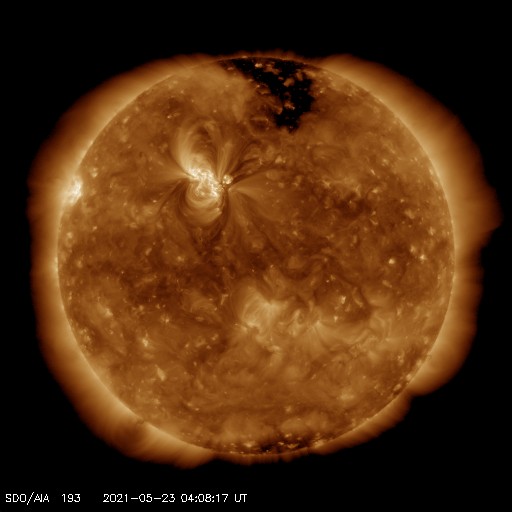 太陽風、 16時55分４１６ｋｍ/ｓ・ー１．３ｎT・磁気圏ー４ｎ