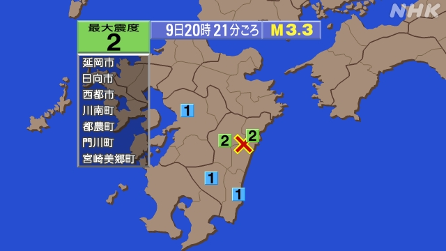 宮崎県北部平野部、https://earthquake.tenk