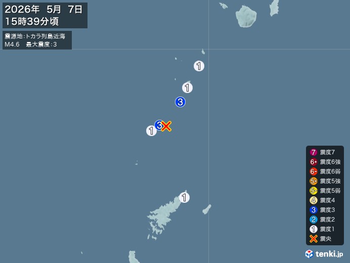 トカラ列島近海地震、https://earthquake.ten