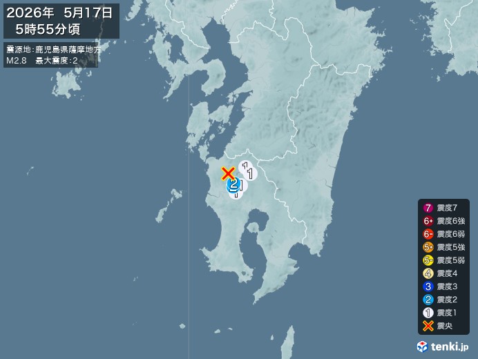 鹿児島県薩摩地方地震、https://earthquake.te