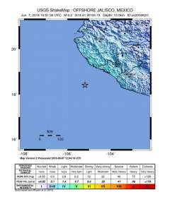 ＵＳＧＳ、19時51分38秒　Ｍ６．２　メキシコ・ジャリスコ沿岸