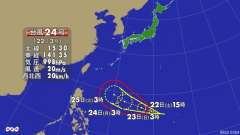 ２１時、マリアナ諸島付近で台風２４号が発生しています。 http