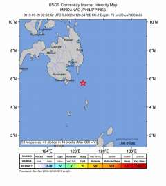 ＵＳＧＳ、11時2分52秒　Ｍ６．２　フィリピンミンダナオ島南東