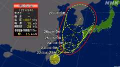 ９時、沖縄の先島諸島の南の海上で台風８号が発生。 https:/