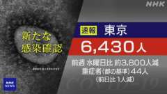 ２３日水曜日（検査日２２日祝日明け）の東京都コビット１９新規感染