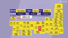 １３日のコビット１９全国の重症者は６２５人で、前日比１２人減少、