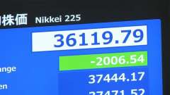 東京株式市場の日経平均株価が２，０００円以上の下落３万６，１００