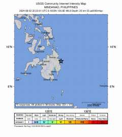 ＵＳＧＳ、7時23分1秒　Ｍ７．０→Ｍ６．８　フィリピン付近 北