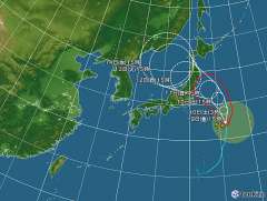 台風５号の予想進路が南西方向の宮城県上陸→山形県通過に代わってい