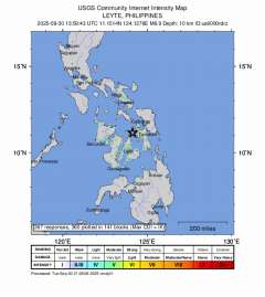 ＵＳＧＳ、22時59分43秒　Ｍ７．０→Ｍ６．９　フィリピン・レ