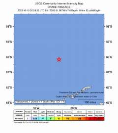 ＵＳＧＳ、5時29分20秒　Ｍ７．８→Ｍ７．６　南米沖ドレイク海