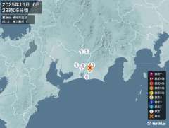 23時5分ごろ、Ｍ３．０　静岡県西部 北緯34.9度　東経137