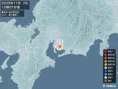 12時7分ごろ、Ｍ２．８　愛知県西部 北緯34.9度　東経137