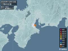 17時45分ごろ、Ｍ２．７　伊勢湾 北緯34.7度　東経136.