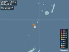 10時46分ごろ、Ｍ１．９　トカラ列島近海 北緯29.7度　東経