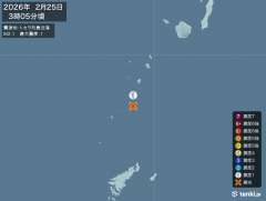 3時5分ごろ、Ｍ２．１　トカラ列島近海 北緯29.3度　東経12