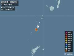 23時53分ごろ、Ｍ２．２　熊本県天草・芦北地方 北緯32.2度