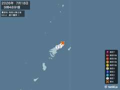 9時48分ごろ、Ｍ３．４　奄美大島近海 北緯28.5度　東経12